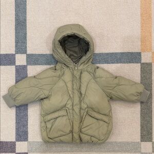 Zara Sage Green Puffer Jacket size 3-4